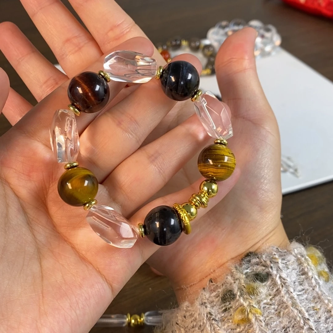 未镶嵌手链水晶手串虎眼石设计款