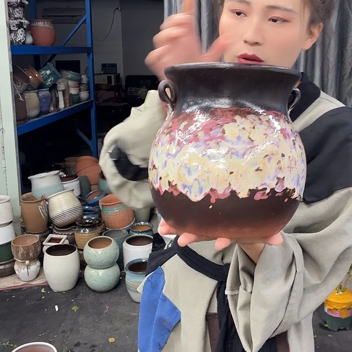 17×21 -粗陶花盆有孔-买买买