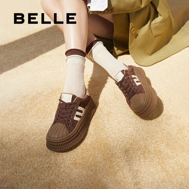 【诗雨专属】百丽贝壳头厚底德训鞋女25小白鞋D2A1DAM5