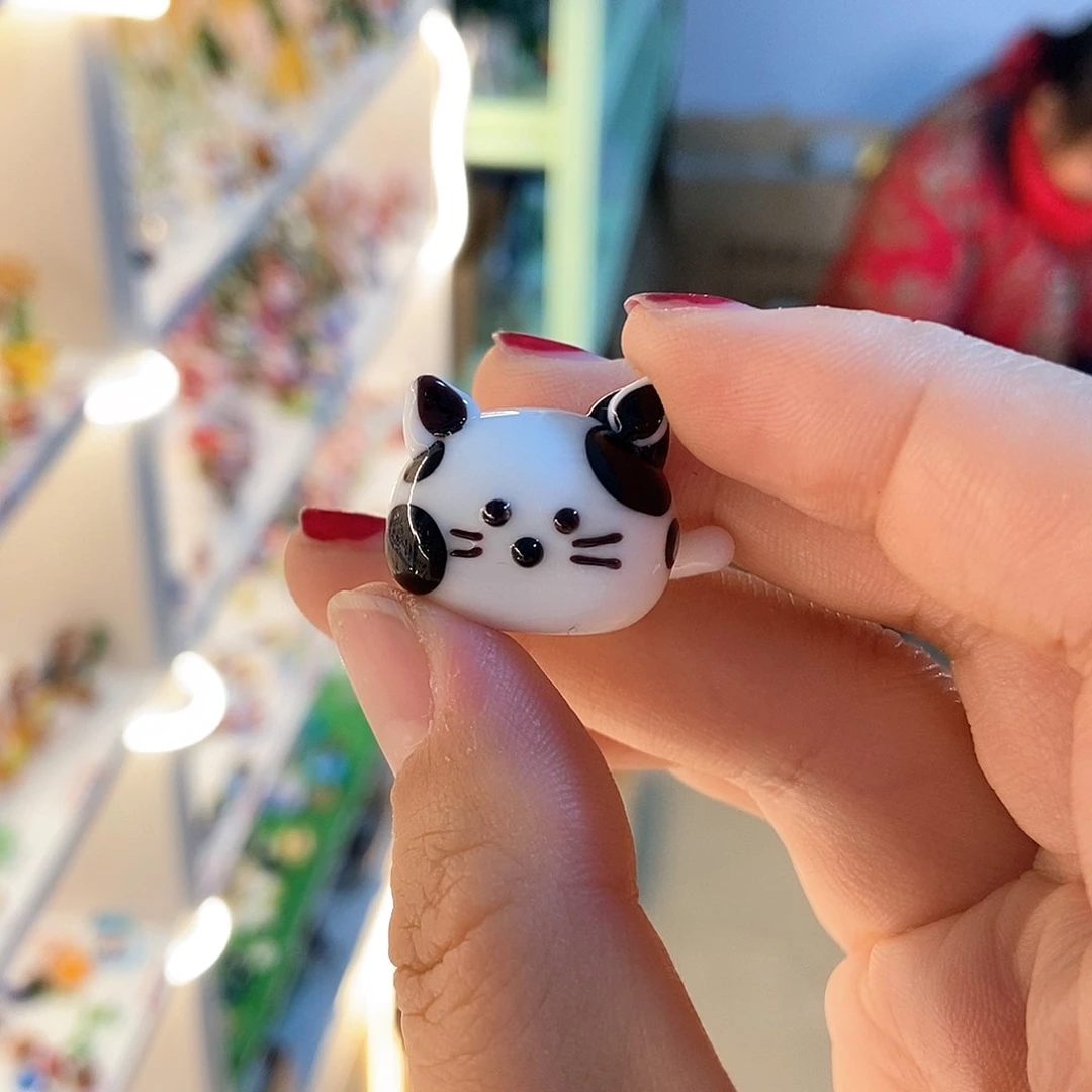 琉璃手工艺品奶牛猫