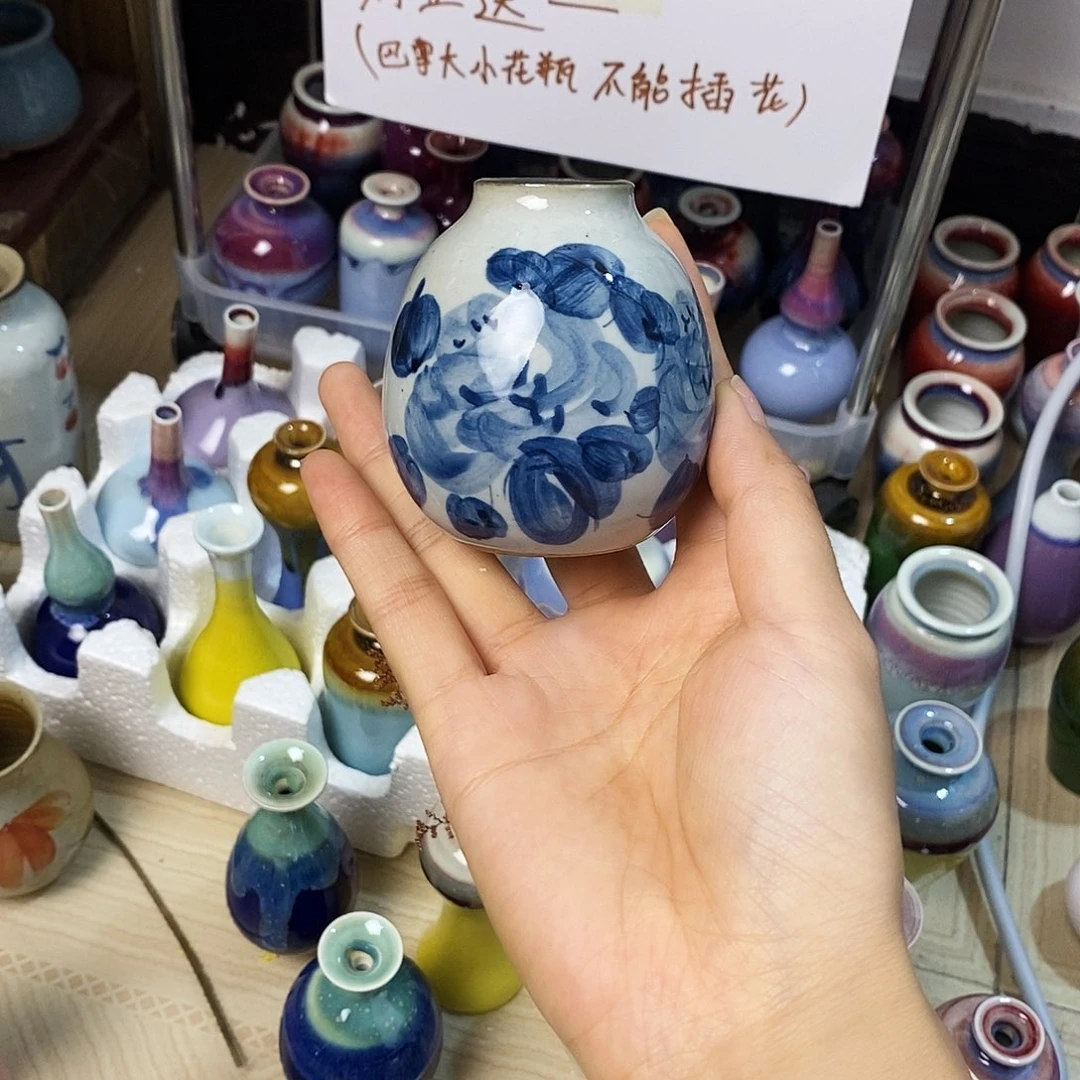 摆件馮**蘭景德镇高温陶瓷小花器