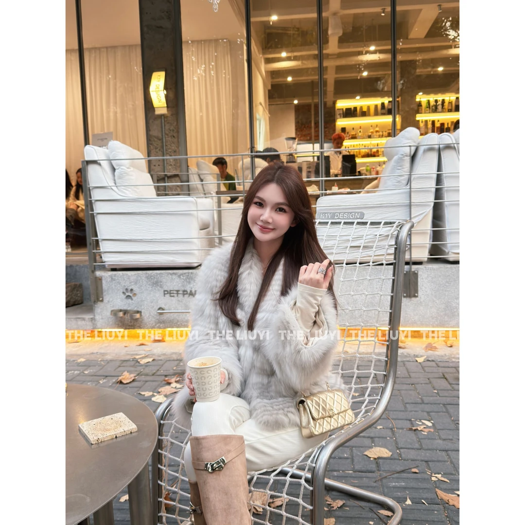 【LIUYI】顶流千金~芬兰进口sagafurs狐狸毛车条气质皮草外套512101