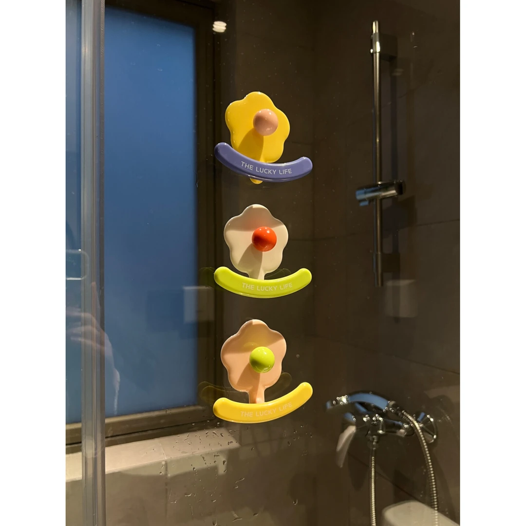 ANNA花朵粘钩免打孔挂钩多巴胺花朵粘钩装饰挂钩可爱卡通卫生间