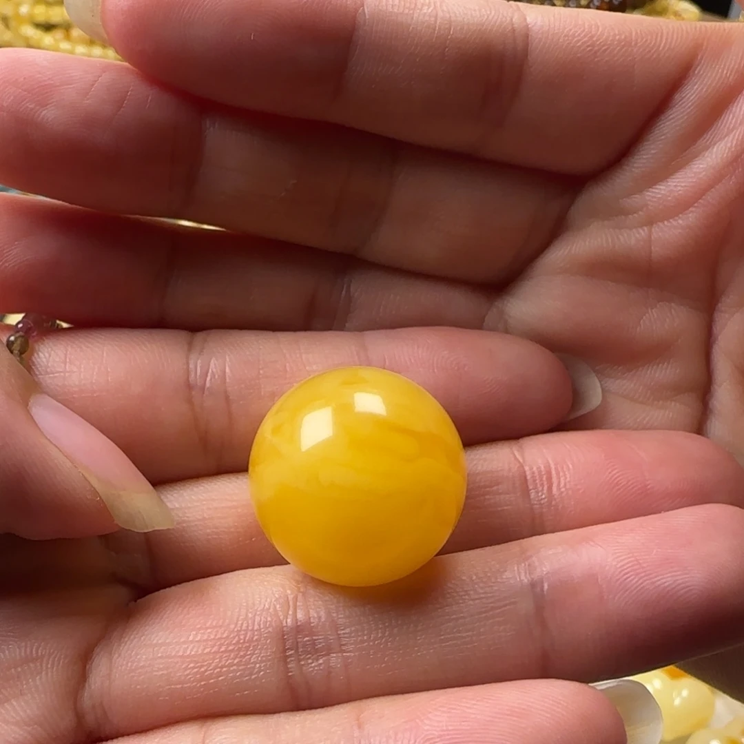 ****）蜜蜡颈饰未镶嵌蜜蜡焦皮料圆珠吊坠（打孔不退换）