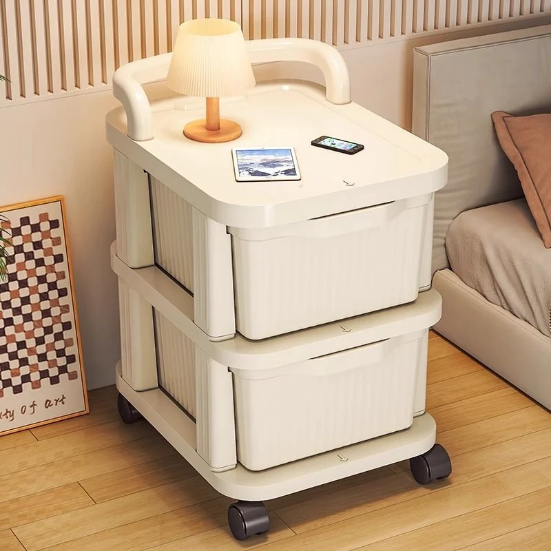 小推车收纳柜零食多层落地置物架可移动抽屉式婴儿用品玩具收纳架