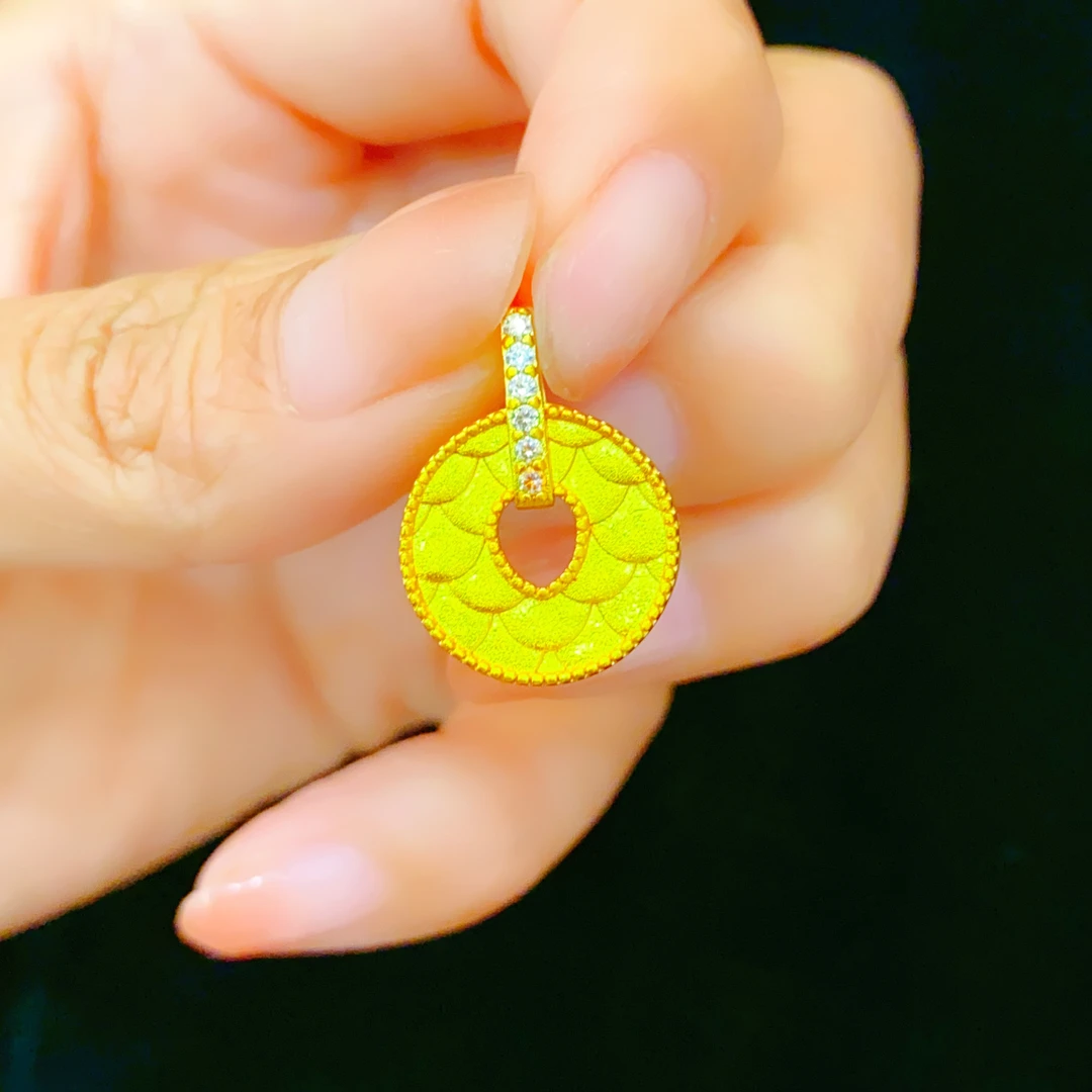 吊坠 鱼鳞纹平安扣吊坠