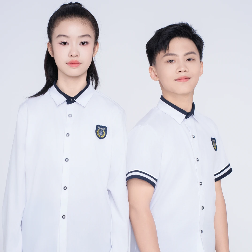 南宁校服初中高中透气白色礼服款衬衣学校小学生