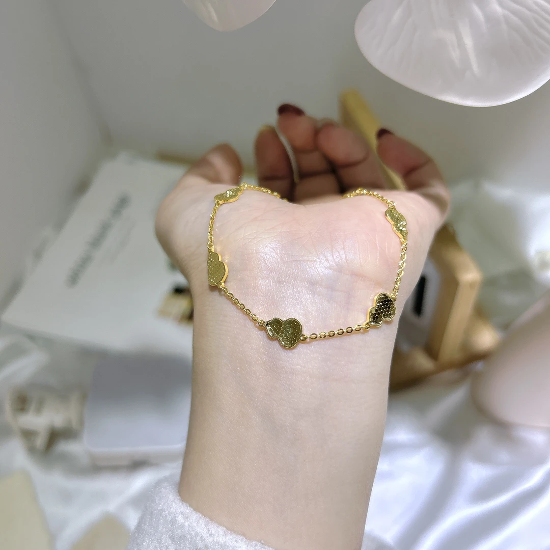 5G工艺足金999精致百搭鱼鳞五个葫芦手链