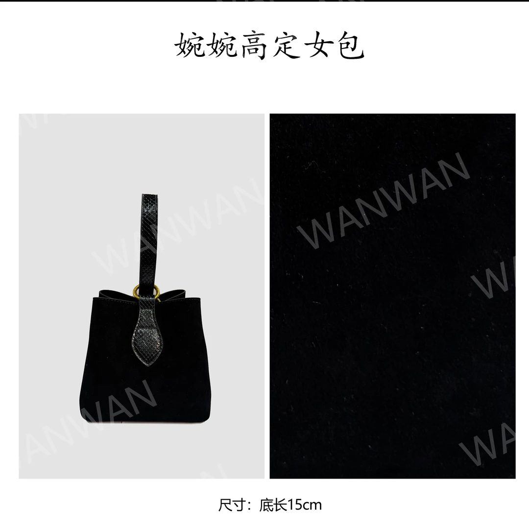 文艺风四季通用无肩带磨砂手提包黑色秋冬腋下手拎包BV25098-黑色