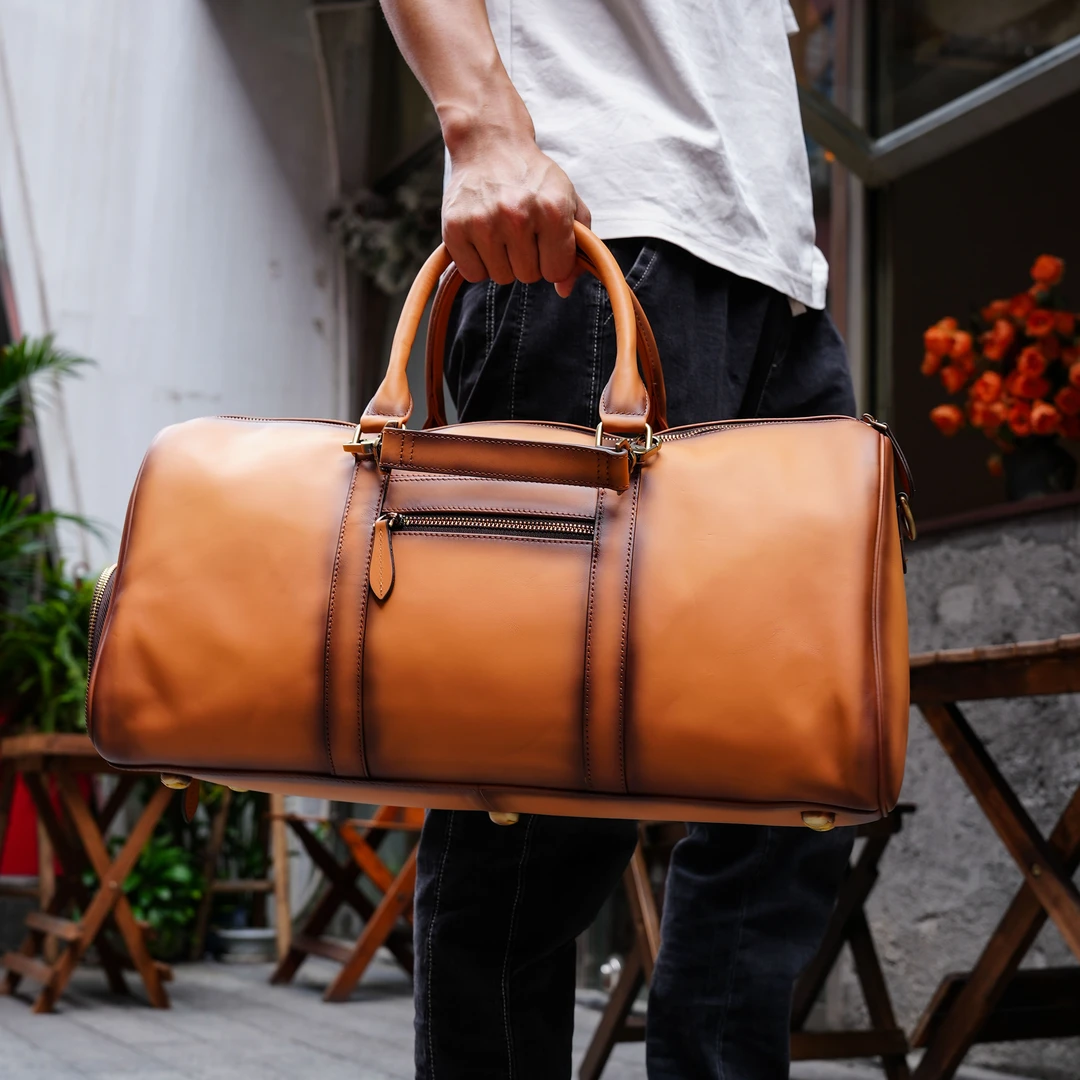 【阿瑶专属】鹿师傅头层牛皮真皮干湿分离旅行包鞋位仓手提包