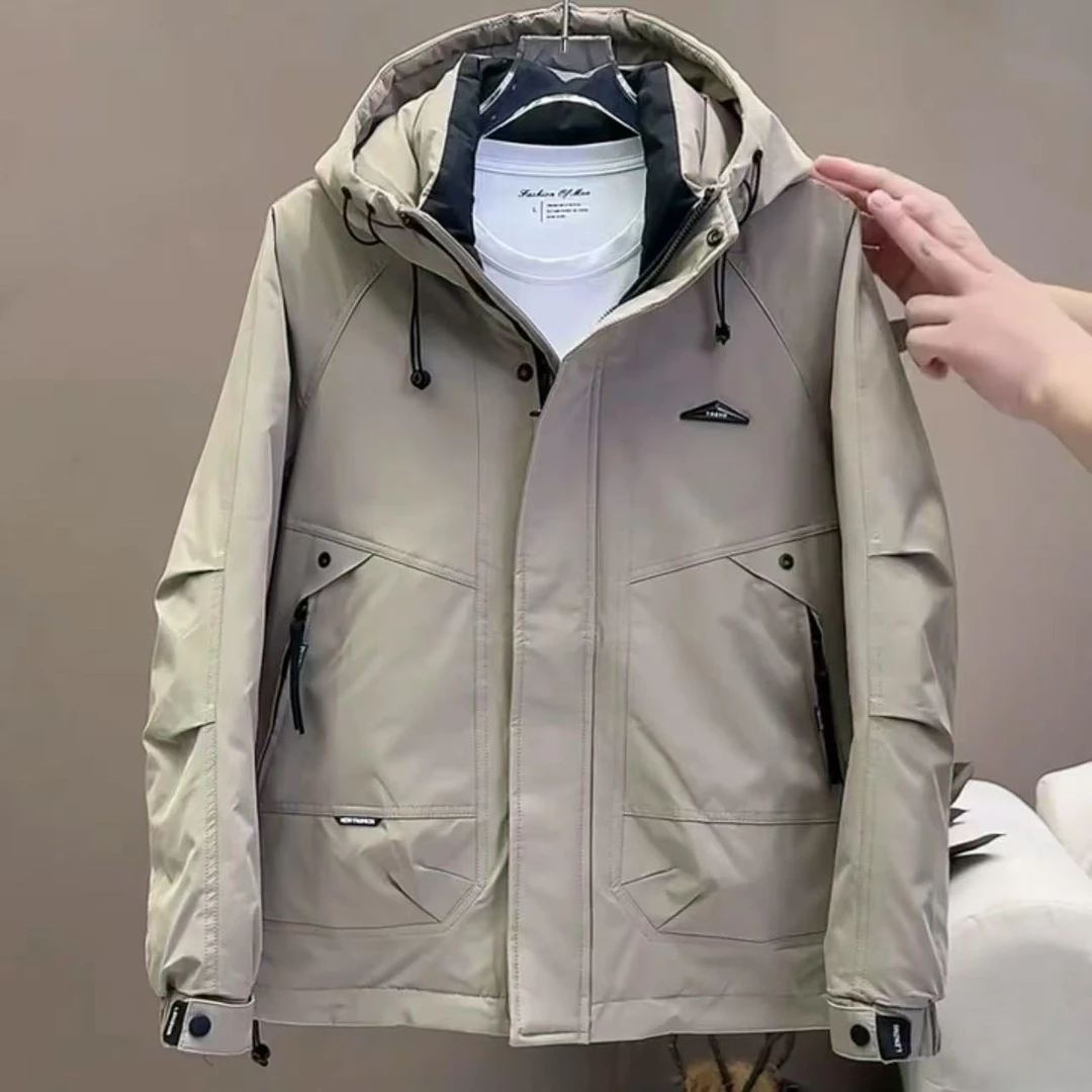 Y8801工装男冬季潮新款加厚冲锋衣男士冬装外套