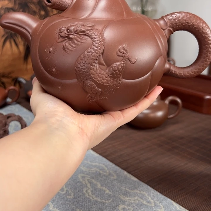 手***4紫砂茶壶鱼化龙紫砂壶