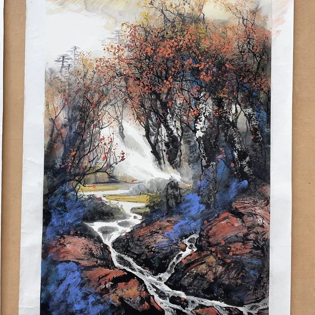 国画高*手绘国画精品原创山水，李有训