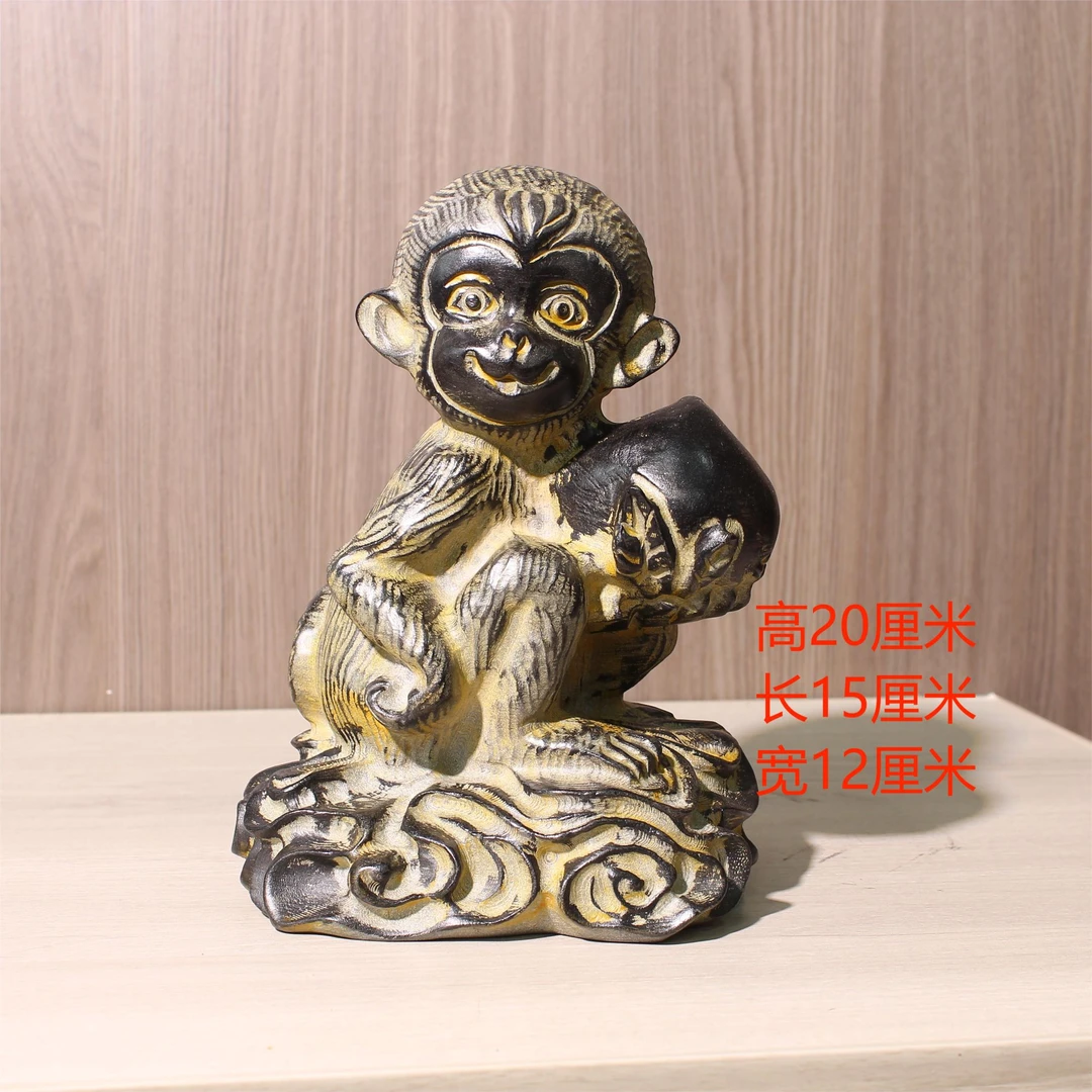 20CM灵猴—茶室会所客厅桌面复古造景中式摆件