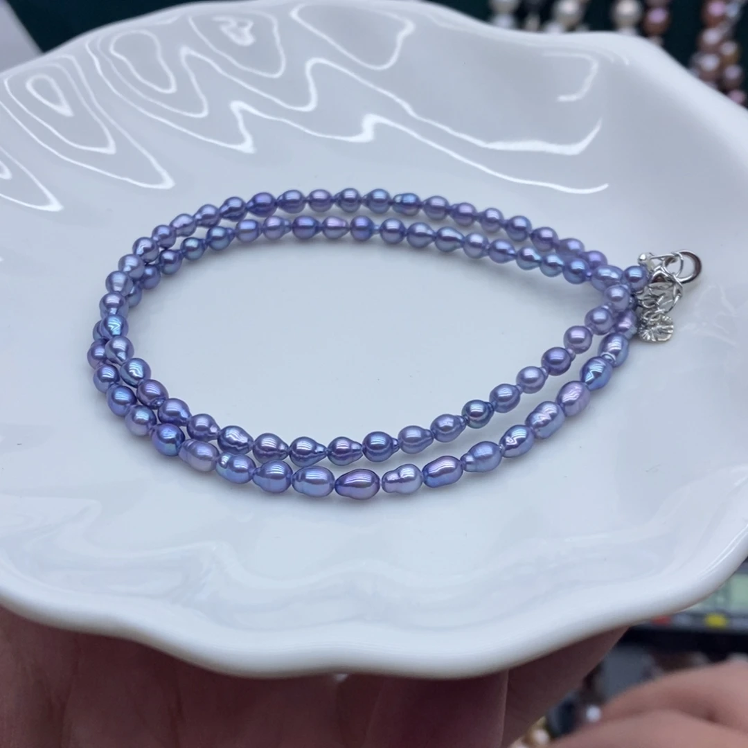 淡水珍珠天然淡水珍珠无人工干预银S925镶嵌1