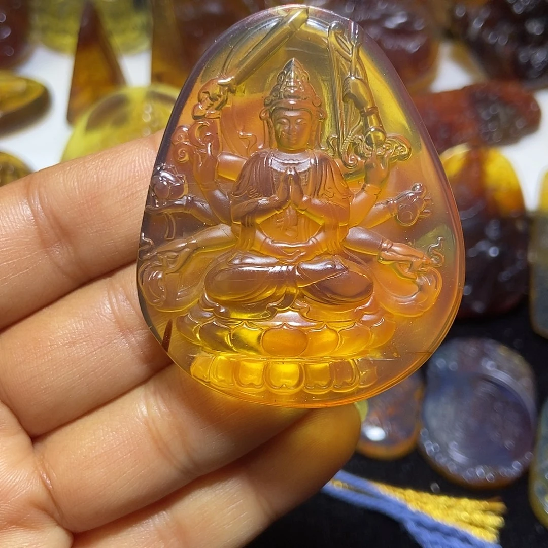 琥珀未镶嵌颈饰缅甸天然琥珀吊坠