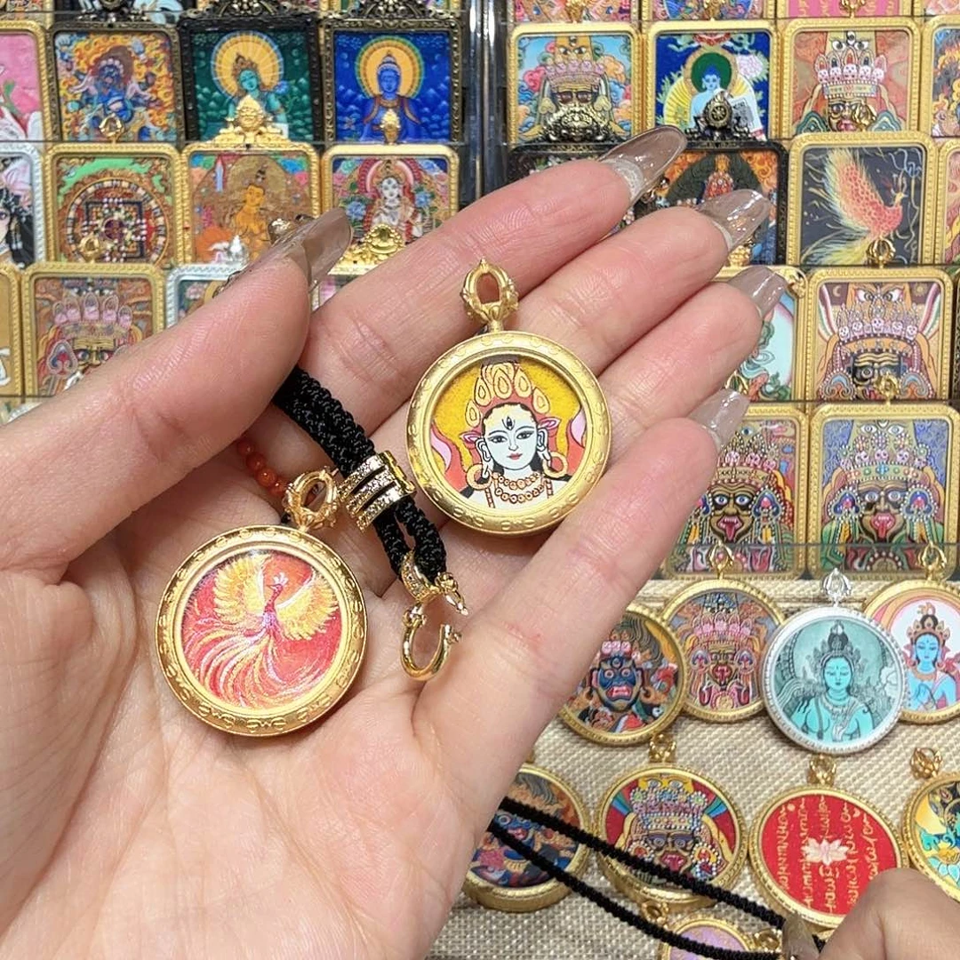 吊坠热贡纯手绘唐卡非遗文化