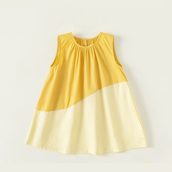 女童连衣裙2025夏季新款儿童洋气拼色无袖背心裙宝宝甜美裙公主裙