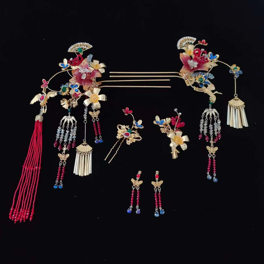 大红色古装新娘饰品4448新娘饰品