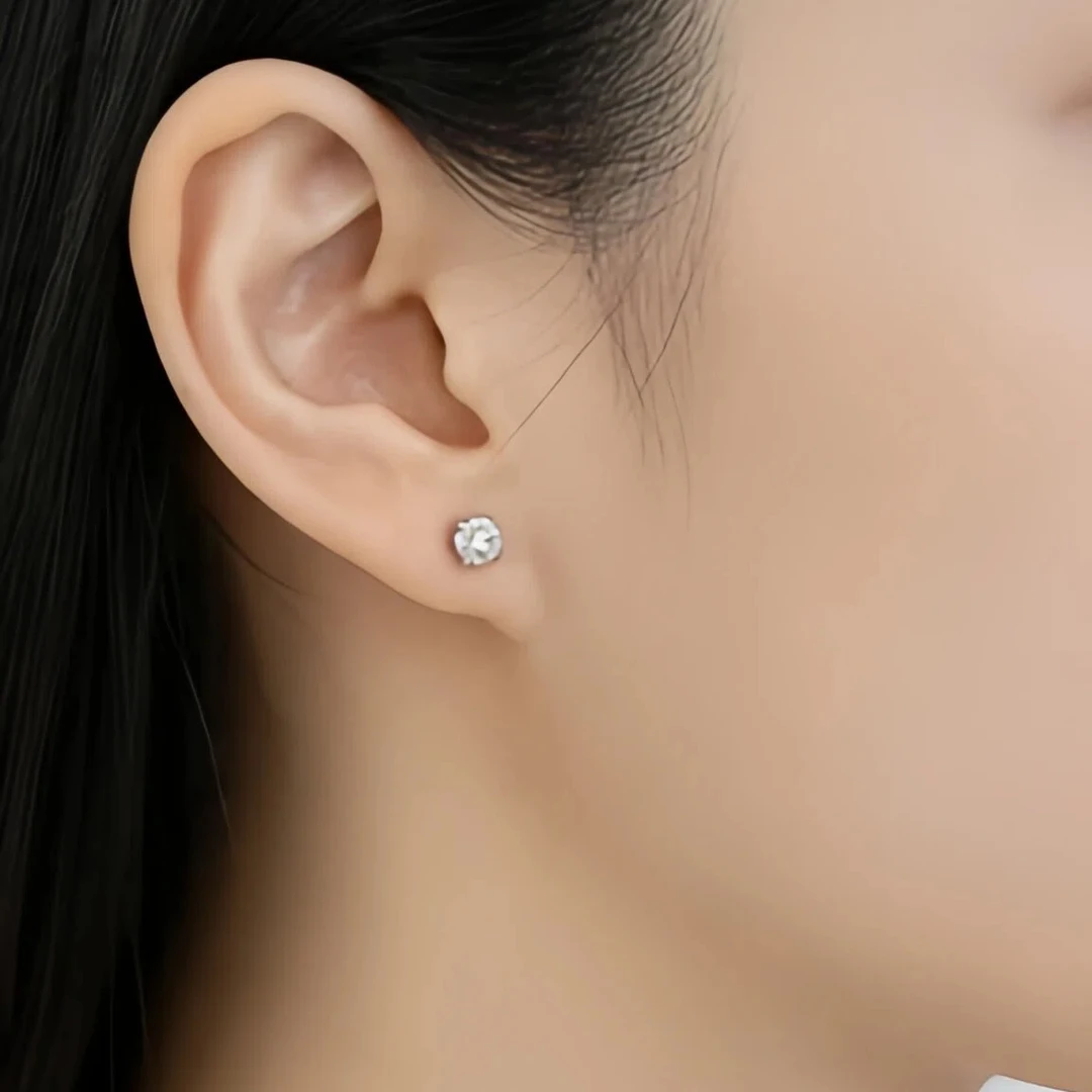 实验室培育钻石经典四爪耳钉NGTC认证求婚情侣礼物女款人造钻石