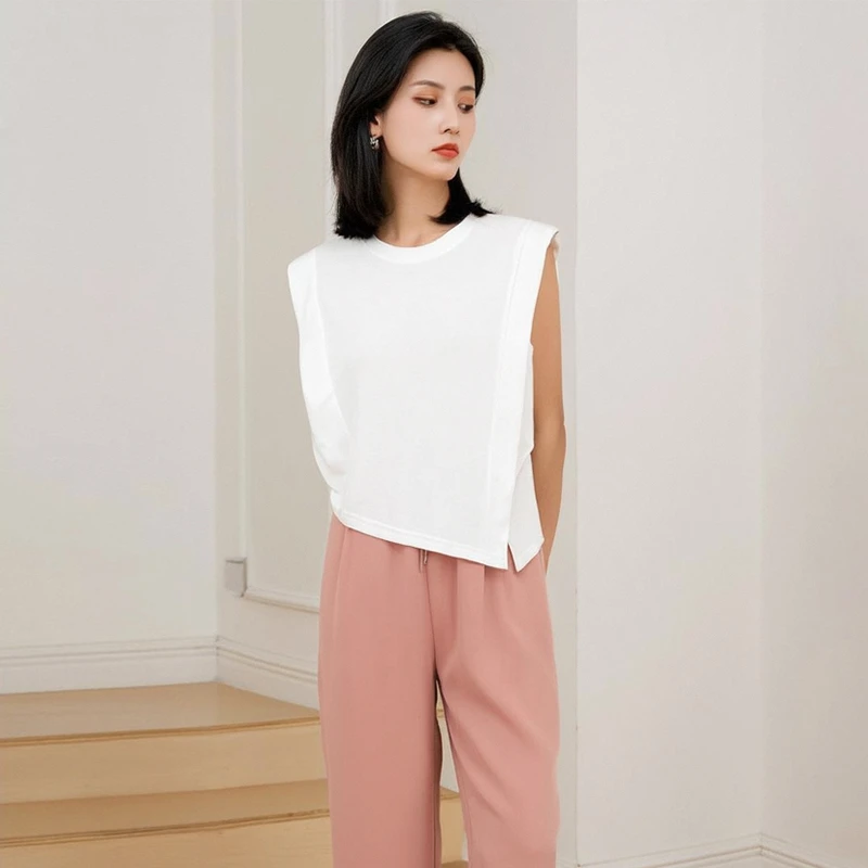 【Miss】不规则有垫肩经典百搭T恤2025夏季商场专柜品牌女装