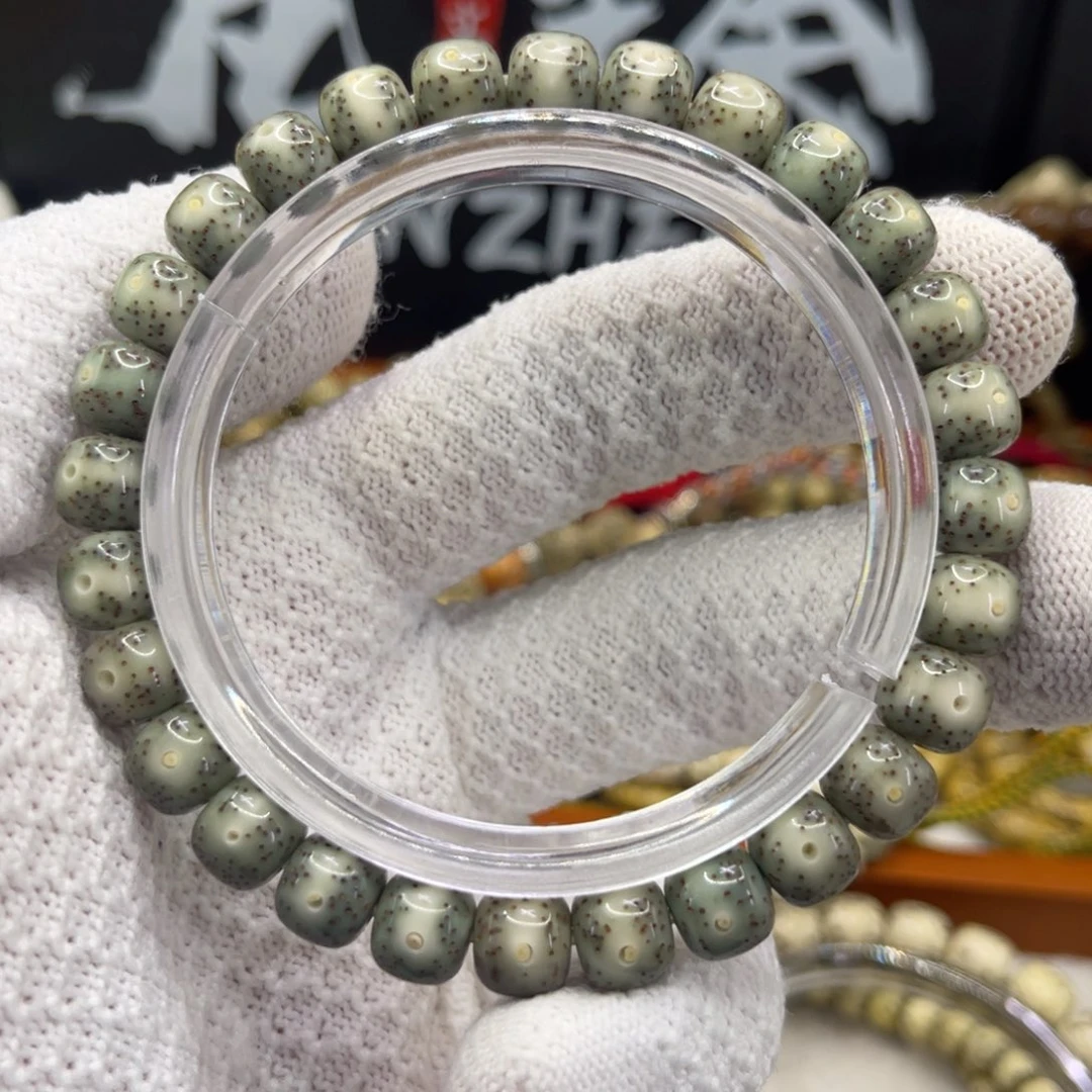 手串星月菩提5石玉绿冰糖8.5同枝正月精抛星稀月朗