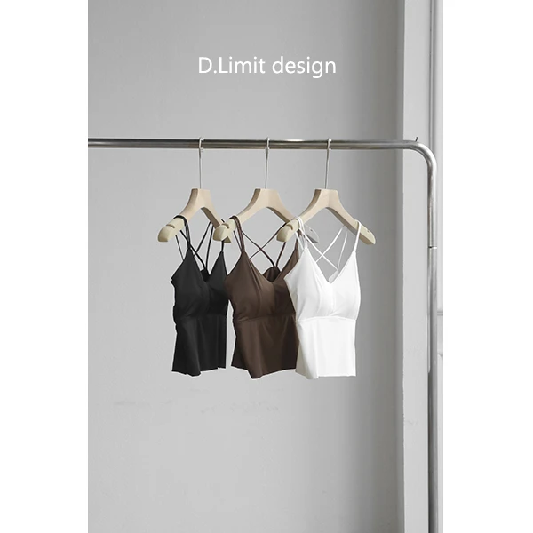 【D.Limit design】韩版简约带胸垫一体式美背吊带