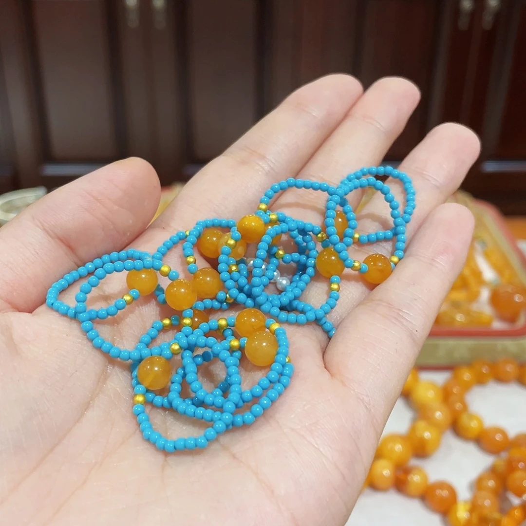 蜜蜡手链未镶嵌多样性发一