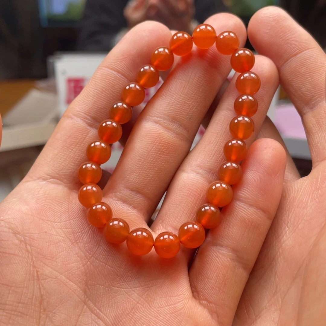 南红玛瑙冰粉单圈7+mm未镶嵌