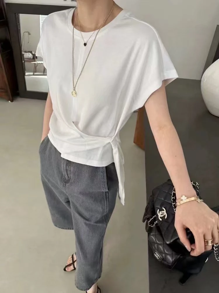 有货君羊#2725夏季福利高品质绑带飞袖上衣，衣长：51cm