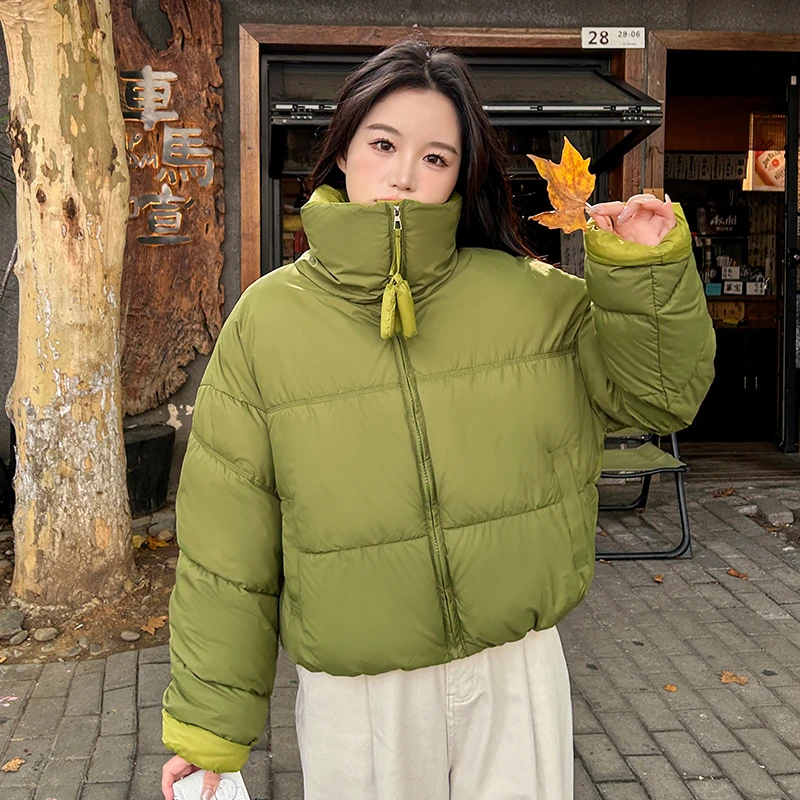 2024小个子冬季棉服新款加厚立领短款宽松百搭面包棉服韩版