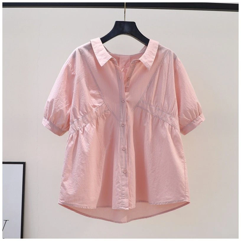 A2503韩版女装衬衫上衣短袖女夏季新款爆款洋气时尚漂亮娃娃衫