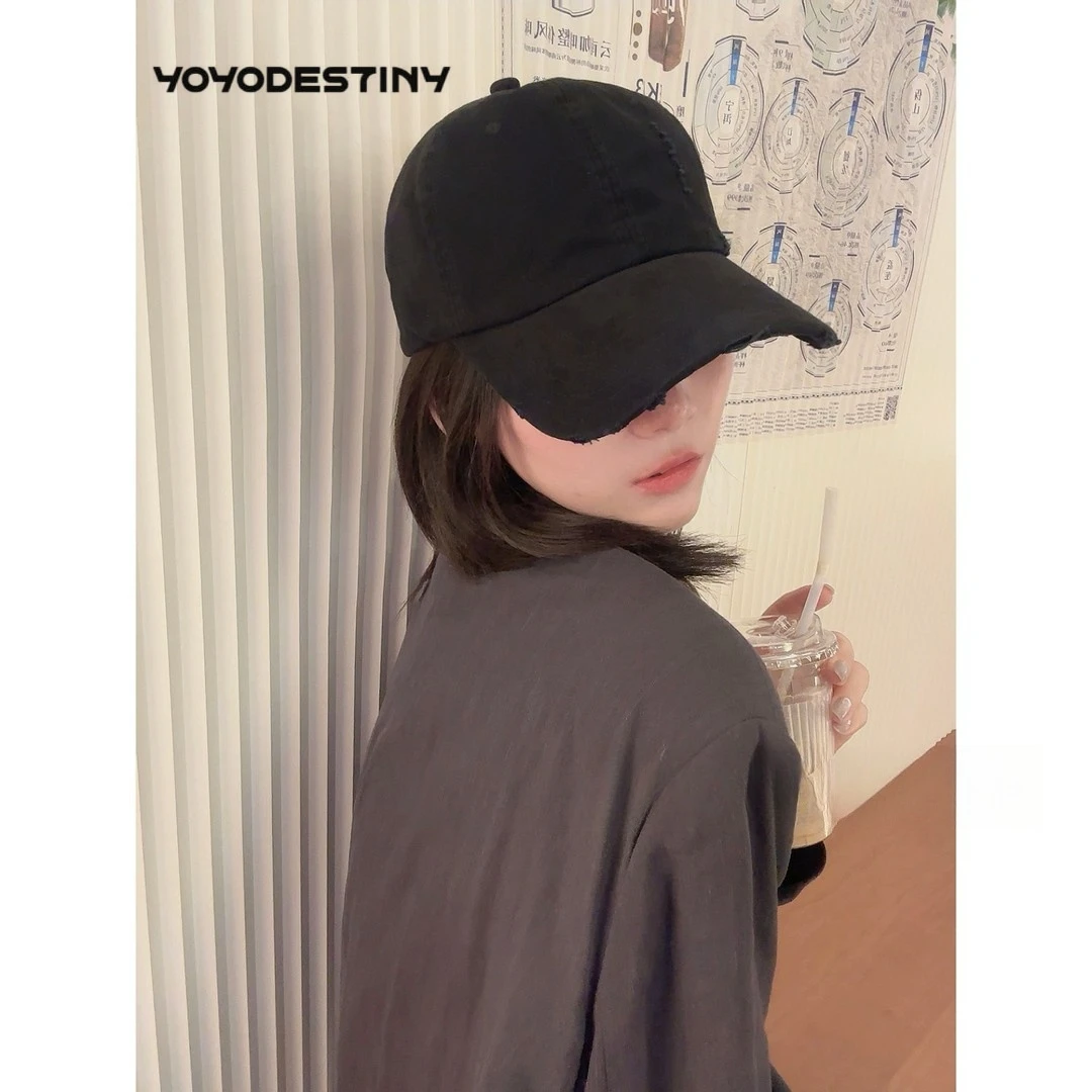 YOYO DESTINY每个人戴都显脸小！水洗做旧磨边加深加大百搭棒球帽