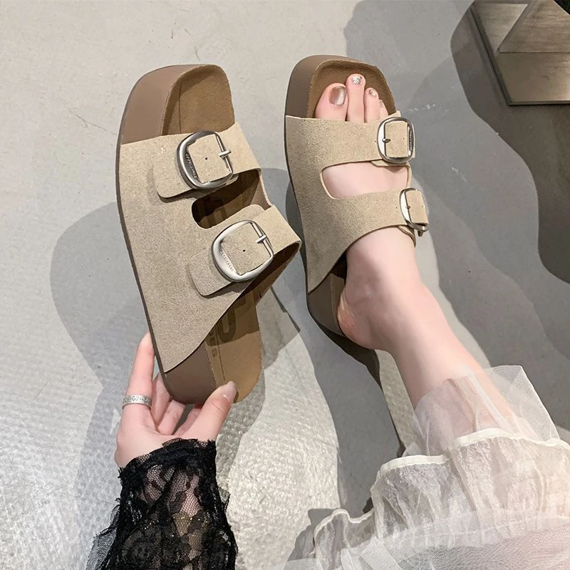 勃肯拖鞋女夏季外穿2025新款半拖高级厚底凉鞋沙滩百搭凉拖A30