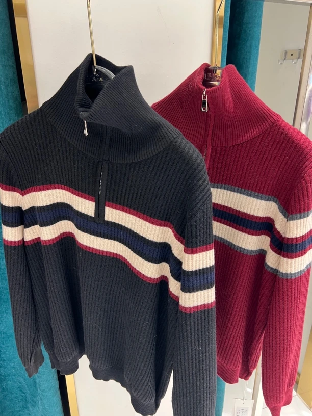 蒲阳【皮皮说穿搭】2025新款打底外套拉链针织衫