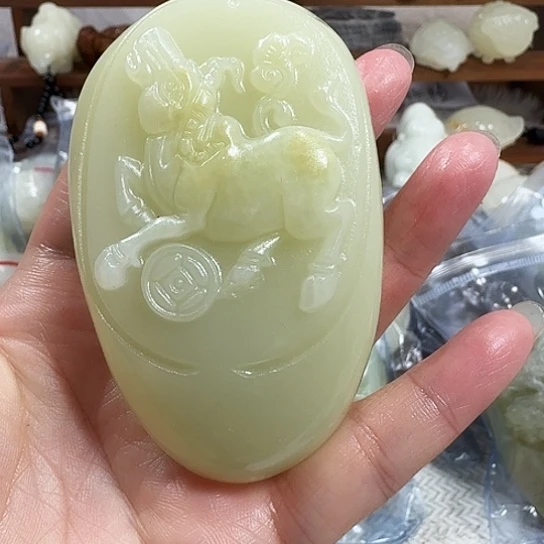 吹***风砖雕石头手把件石头手把件