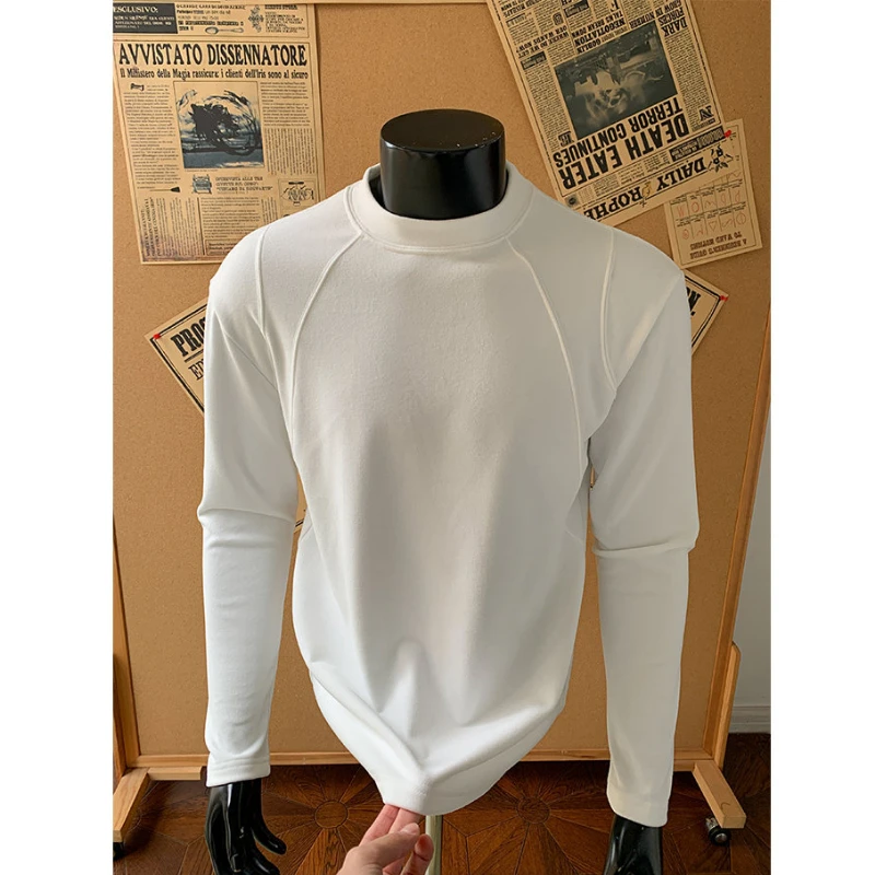 300g重磅解构德绒长袖T恤男冬季美式cleanfit打底衫保暖内搭上衣