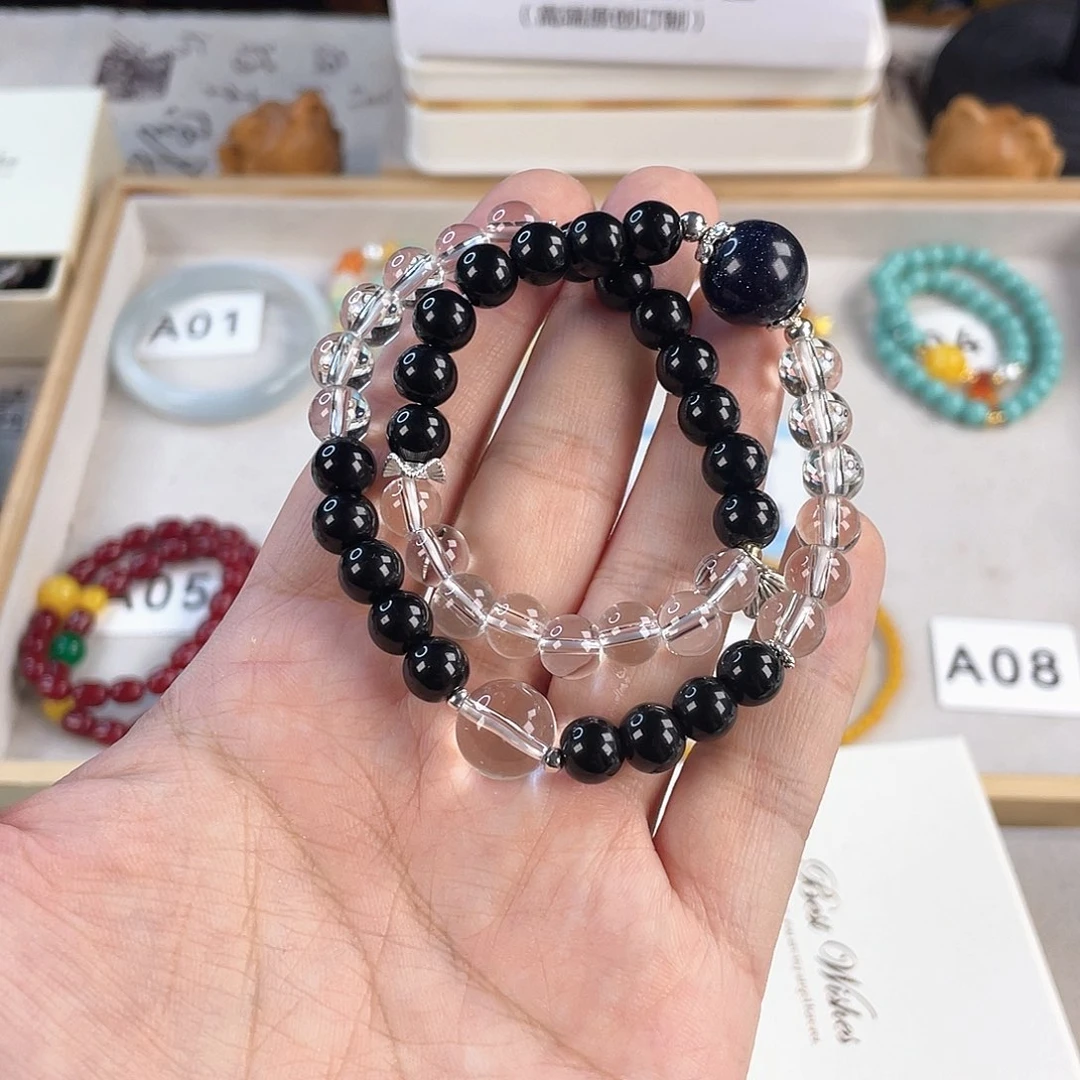 针钠钙石手饰银S925镀金镶嵌