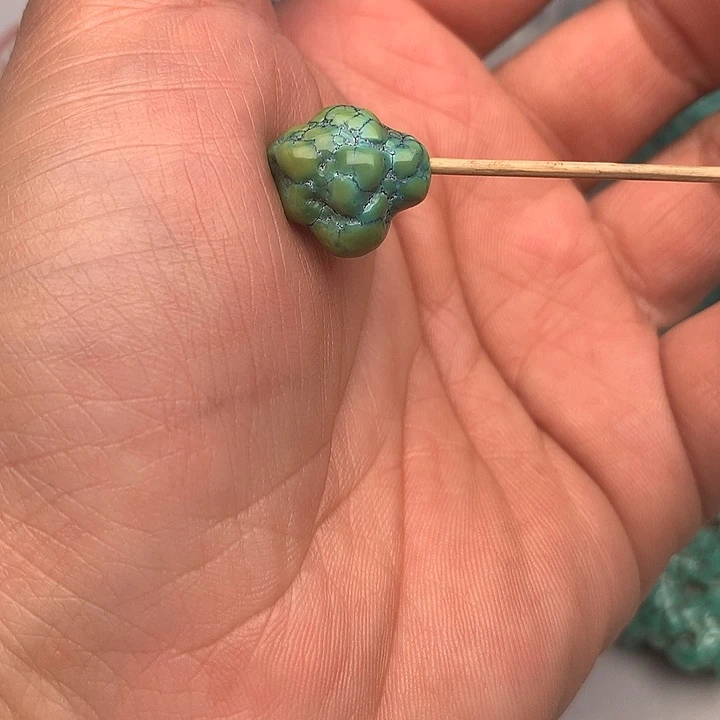 绿松石足铂镶嵌吊坠(不含链)