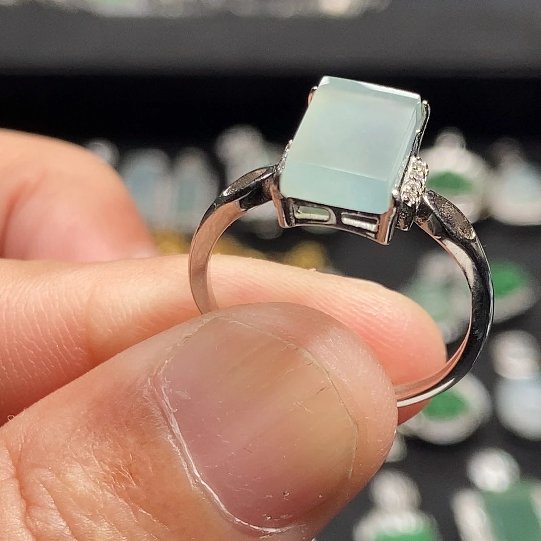 翡翠银S925镶嵌戒指