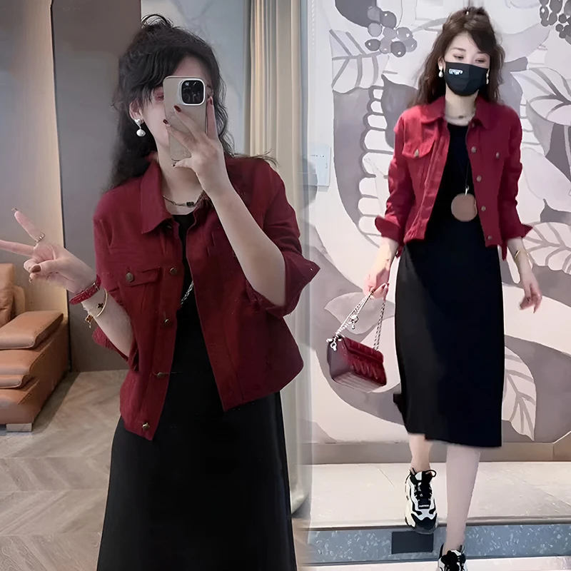 纯棉洋气时尚休闲牛仔短外套女2025年春秋新款时髦宽松显瘦上衣潮