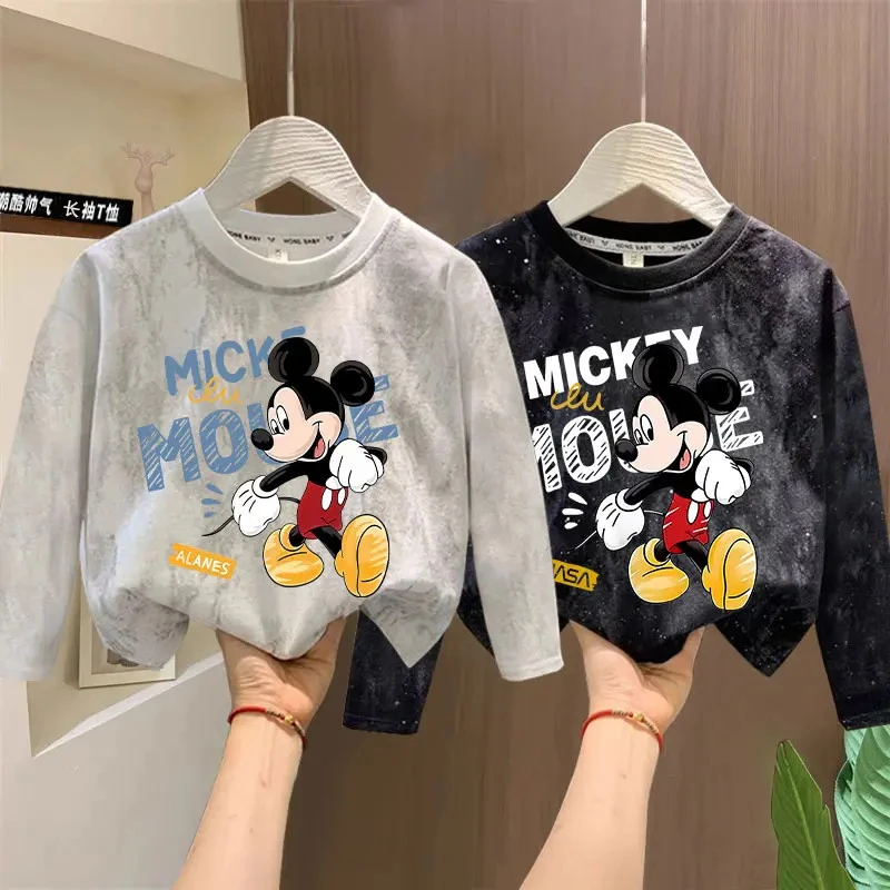 全棉男女童长袖T恤春秋季2025新款宝宝宽松打底衫休闲百搭上衣潮t