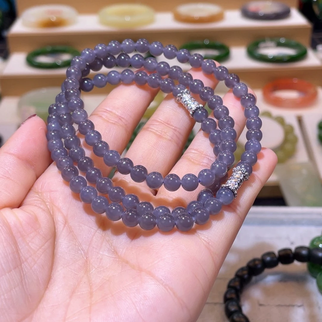 和田玉高品烟紫三用款未镶嵌桃*