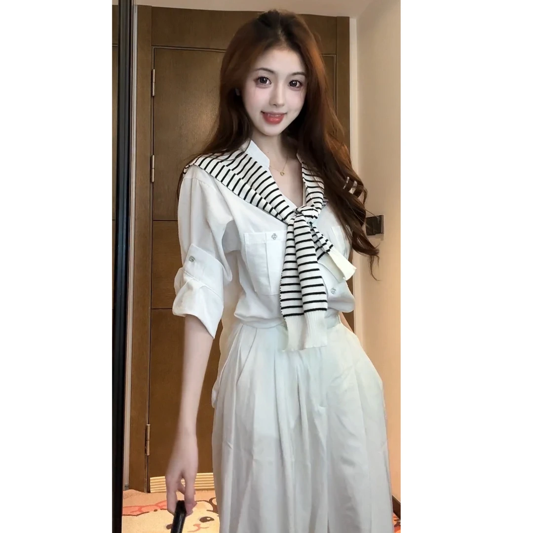 【XIAOBAWANG】小众高级感通勤衬衫女2025新款气质修身显瘦上衣W