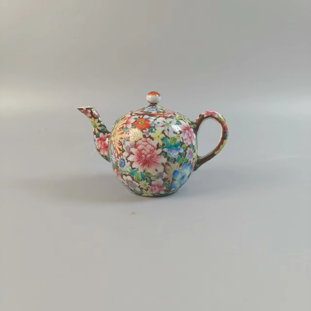 粉彩百花不落地壶4090008