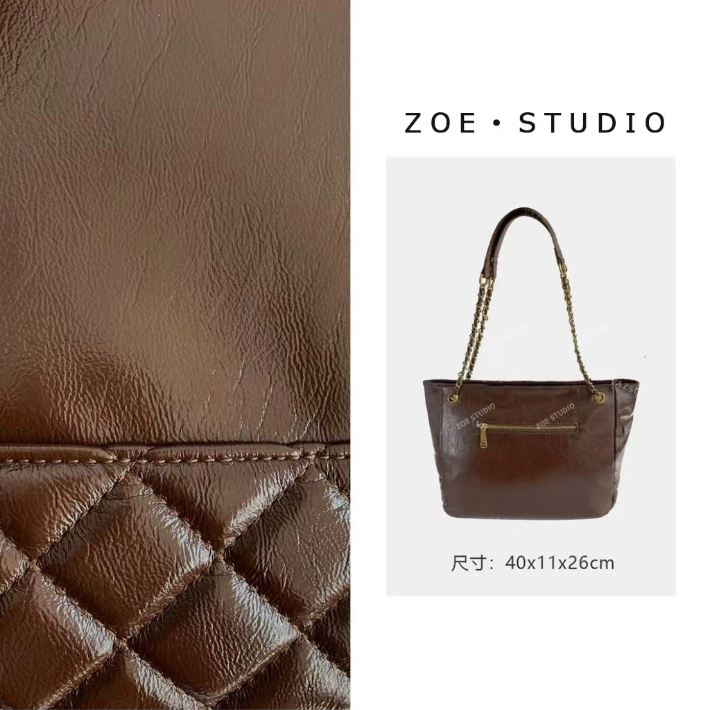 【佐伊甄选】FES-5162-棕色轻奢女士时尚百搭单肩腋下斜挎包包