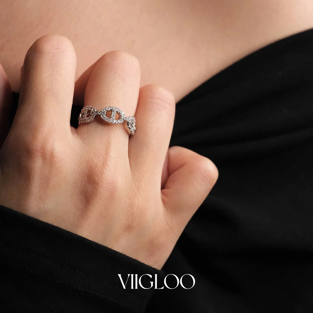 铜合金锆石戒指 ⅦGLOO柒光 | 反转巴黎戒指-精致重工猪鼻子轻奢