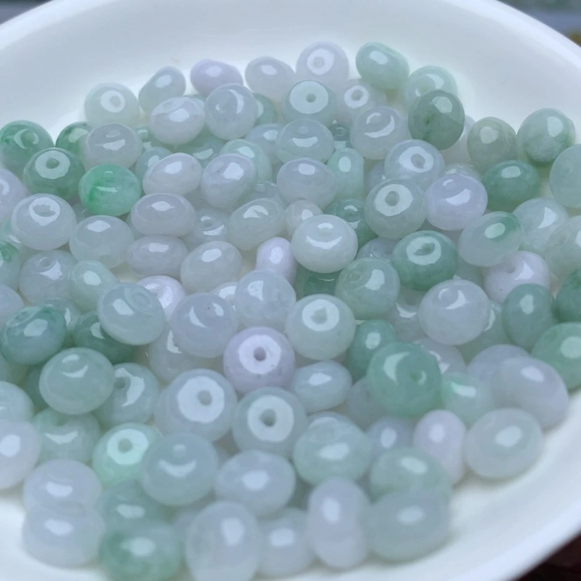 【闪购商品】翡翠手链未镶嵌卡5乘7.8冰鼓珠40个