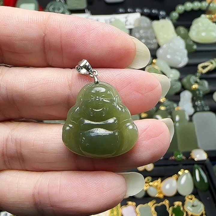 颈饰银S925镶嵌和田玉