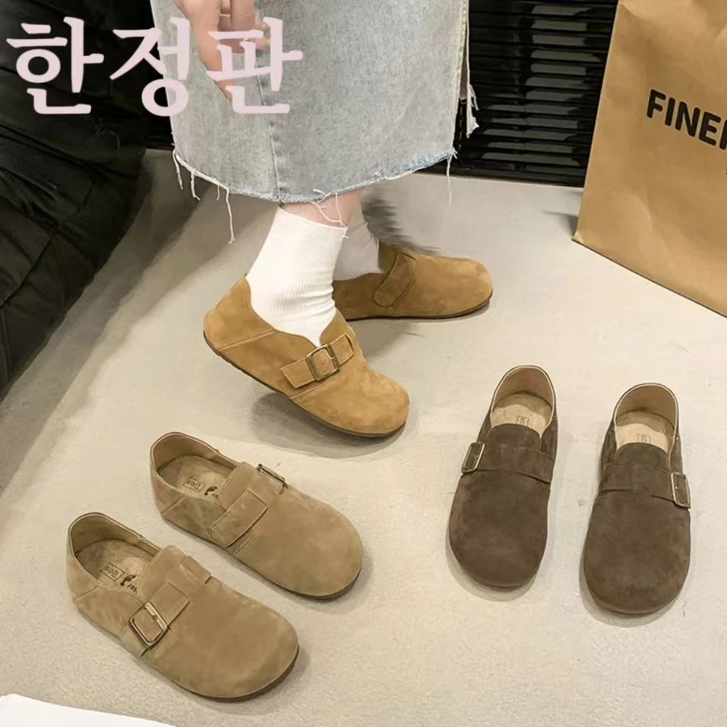 신상품 软底软面厚底勃肯鞋女2025新款休闲外穿博肯休闲